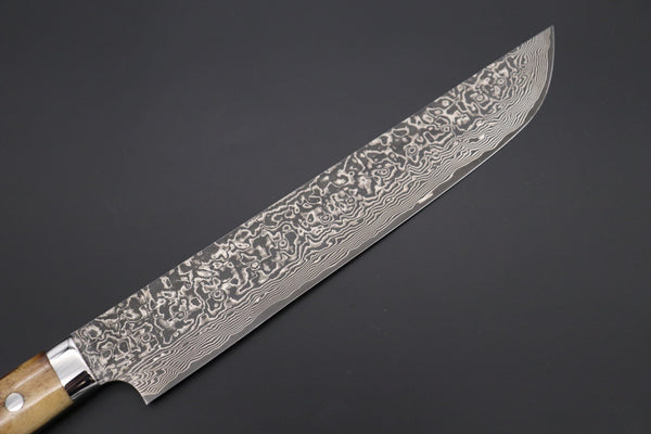 Takeshi Saji Sujihiki Takeshi Saji SUMMIT ― Limited Edition Custom Series Wild Summer Edition SMT-1021 R-2 Custom Damascus Katana Slicer 240mm (9.4 Inch, Smooth Stag Bone Handle)