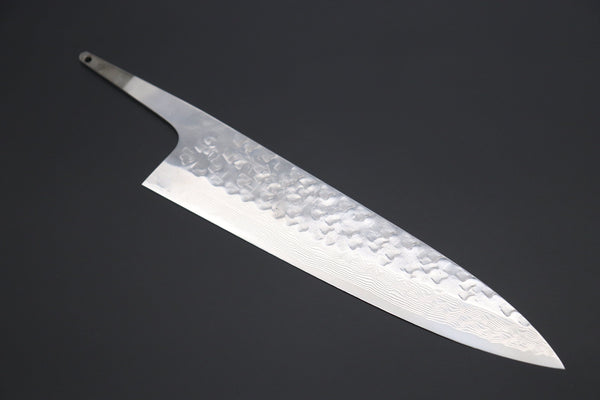 Takeshi Saji Wa Gyuto TSBO-2 Wa Gyuto 210mm (8.2 Inch) / 1. Blade Only (without a Wa Handle) US$230 “Build Your Dream Knife” Takeshi Saji “Ocean Sunshine” VG-10 Custom Hammered Damascus TSBO-2 Wa Gyuto 210mm (8.2 Inch)