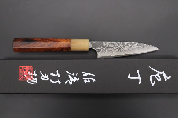 Takeshi Saji Wa Paring Takeshi Saji SUMMIT ― Limited Edition Custom Series VG-10 Custom Damascus Wa Paring 100mm (3.9 Inch, STCL-312)