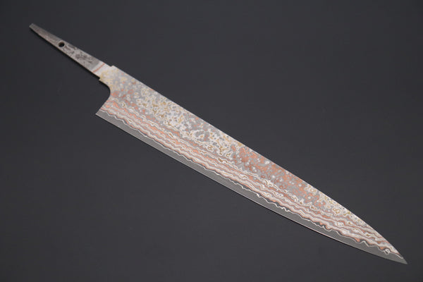 Takeshi Saji Wa Sujihiki TSBO-16 Wa Sujihiki 240mm (9.4 Inch) / 1. Blade Only (without a Wa Handle) US$510 “Build Your Dream Knife” Takeshi Saji VG-10W Custom Rainbow Damascus TSBO-16 Wa Sujihiki 240mm (9.4 Inch)