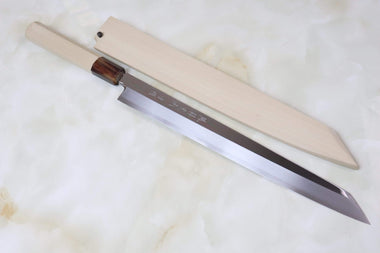 Fu-Rin-Ka-Zan Kiritsuke Yanagiba FG-7MP Kiritsuke Yanagiba 300mm (11.8inch) / Right Handed Fu-Rin-Ka-Zan Hon Kasumi Series Gingami No.3 FG-7MP Kiritsuke Yanagiba 300mm (Mirror Polished Blade, Marble Color Bolster)