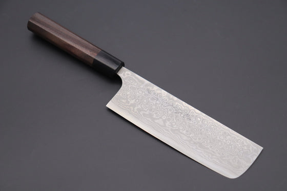Fu-Rin-Ka-Zan Nakiri FASD-4 Nakiri165mm(6.4inch) Fu-Rin-Ka-Zan Aogami Super Custom Damascus Series FASD-4 Nakiri 165mm (6.4 inch, Octagonal Red-Sandalwood Handle)
