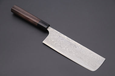 Fu-Rin-Ka-Zan Nakiri FASD-4 Nakiri165mm(6.4inch) Fu-Rin-Ka-Zan Aogami Super Custom Damascus Series FASD-4 Nakiri 165mm (6.4 inch, Octagonal Red-Sandalwood Handle)