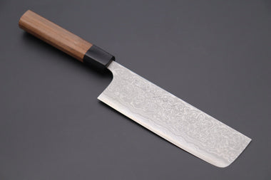 Fu-Rin-Ka-Zan Nakiri FASD-4W Nakiri165mm(6.4inch) Fu-Rin-Ka-Zan Aogami Super Custom Damascus Series FASD-4W Nakiri 165mm (6.4 inch, Octagonal Walnut Wood Handle)