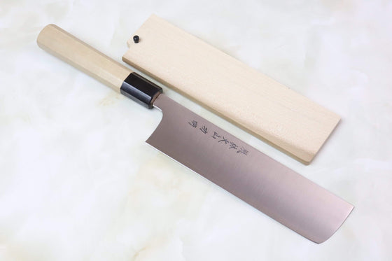 Fu-Rin-Ka-Zan Nakiri FZDP-10 Nakiri180mm(7 inch) Fu-Rin-Ka-Zan ZDP-189 Wa Series FZDP-10 Nakiri 180mm (7 inch, Octagon Shaped Magnolia Wooden Handle)