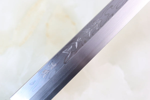 Fu-Rin-Ka-Zan Sakimaru Takohiki FSO-B1SAW Sakimaru Takohiki 300mm (11.8 inch) Fu-Rin-Ka-Zan Limited, Blue Steel No.1 Suminagashi FSO-B1SAW Sakimaru Takohiki 300mm (Octagon Shaped Ebonywood Handle with White Bone Spacer)