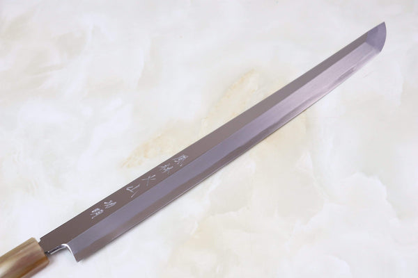 Fu-Rin-Ka-Zan Sakimaru Takohiki FSO-61 Sakimaru Takohiki 300mm (11.8 inch) Fu-Rin-Ka-Zan Limited, (FSO-61) Hon Kasumi Blue Steel No.1 Sakimaru Takohiki 300mm (11.8 Inch, Perfectly Mirror Polished Blade, Octagon Shaped Quince Wood Handle)