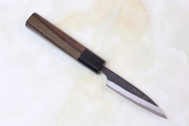 Fu-Rin-Ka-Zan Aogami Super Kurouchi Series FAB-1P Wa Paring 85mm (3.3 inch, Octagon Shaped Red-Sandal Wood Handle) - JapaneseChefsKnife.Com