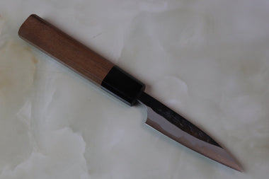 Fu-Rin-Ka-Zan Aogami Super Kurouchi Series FAB-1PW Wa Paring 85mm (3.3 inch, Octagon Shaped Walnut-Wood Handle) - JapaneseChefsKnife.Com
