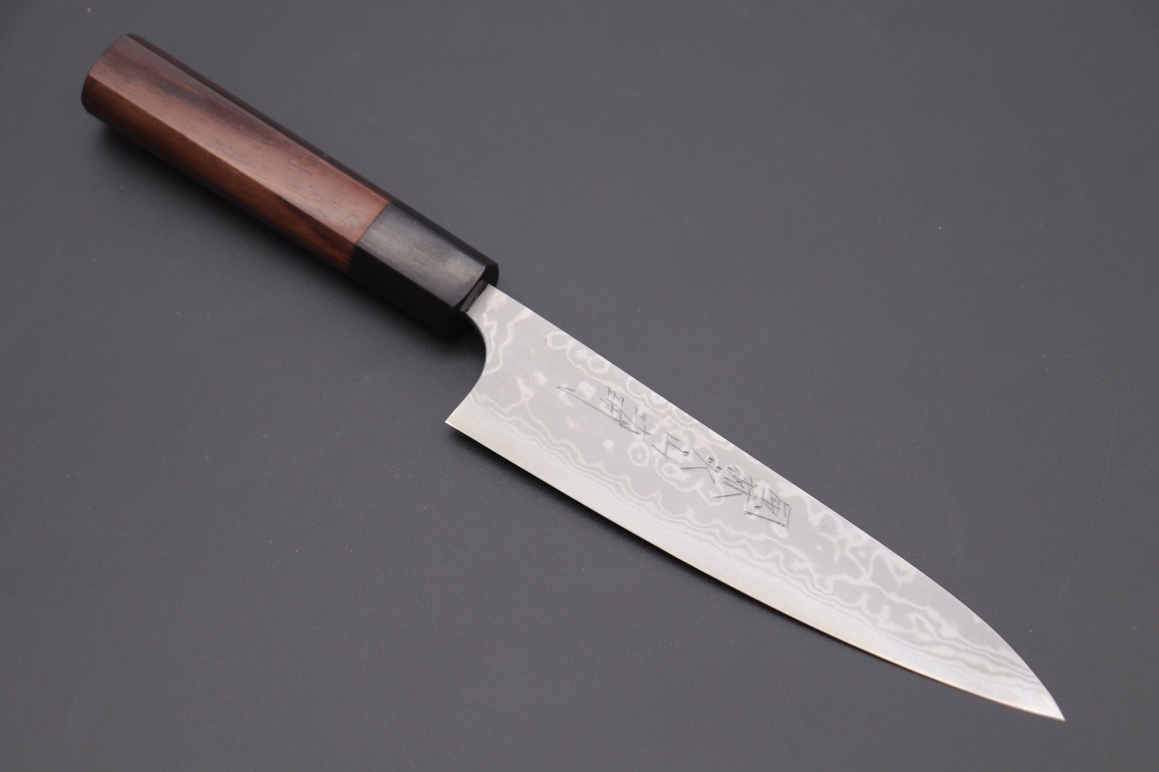 Japanese Paring Knife Handmade Forged 3 Layers Steel Wooden Handle  Octagonal 3.5