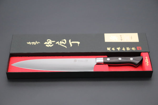 Hattori Gyuto Hattori 傘 SAN-GECKO Limited Edition GECKO-5 Gyuto 210mm (8.2 Inch, Selected, Limited African Black Wood Handle)