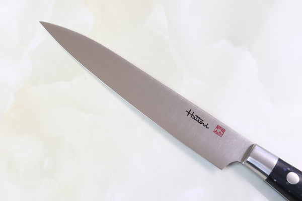 Hattori Forums FH Series Limited Edition Petty (120mm and 150mm, "Black Space" Corian® Handle) - JapaneseChefsKnife.Com