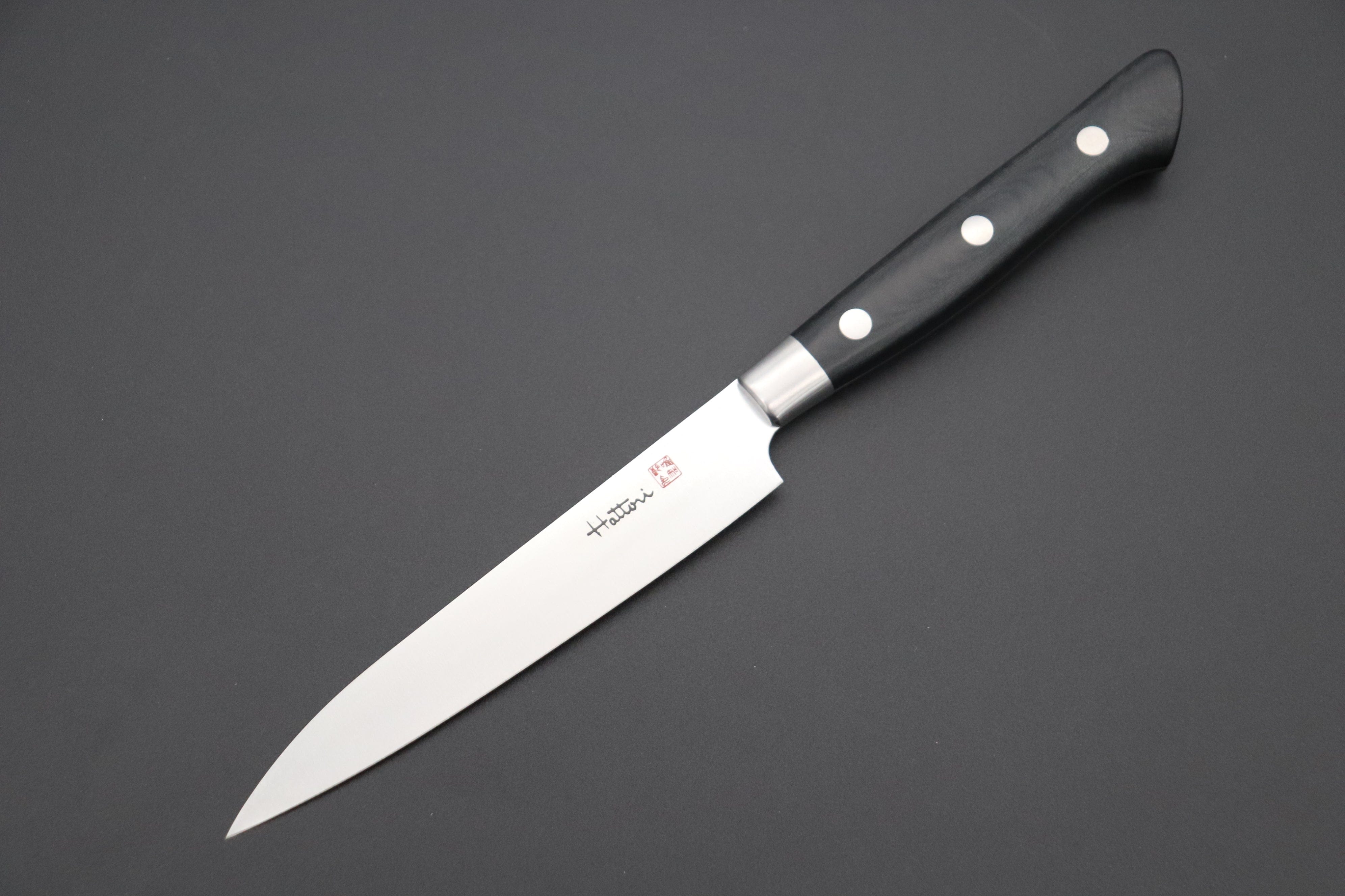Hattori Forums FH Series Petty (120mm and 150mm, Black Linen Micarta Handle)