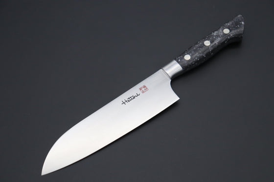 Hattori Santoku FH-4ND Santoku 170mm (6.6inch) Hattori Forums FH Series Limited Edition "SNOW IN THE DARK" Santoku 170mm (6.6 Inch, Dupont Corian® Handle)
