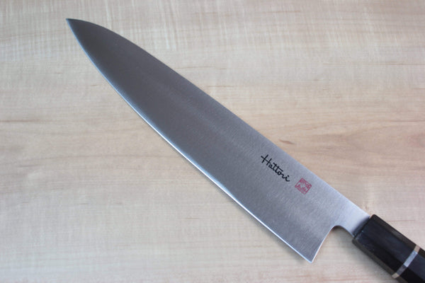 Hattori Wa Gyuto Octagon Shaped African Black Wood Handle With Nickel Silver Spacer Hattori Forums FH Series FH-9AS Wa Gyuto 270mm (10.6 inch, Octagon Shaped African Black Wood Handle With Nickel Silver Spacer)