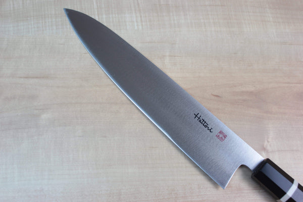 Hattori Wa Gyuto Octagon Shaped Ebony Wood Handle With White Spacer Hattori Forums FH Series FH-9EW Wa Gyuto 270mm (10.6 inch, Octagon Shaped Ebony Wood Handle With White Spacer)