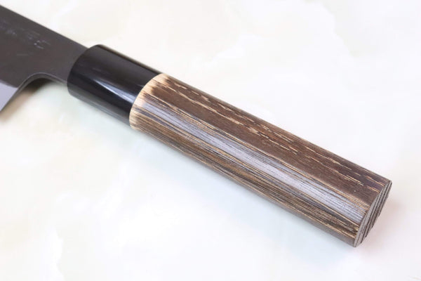 Hinoura Nakiri Oval Shaped Chestnut Wood Handle For Right Hander Hinoura White Steel No.1 Kurouchi Series Nakiri 165mm (6.4 Inch, HS1-5)