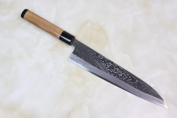 Hinoura Wa Gyuto Tsukasa Hinoura Custom Knife "Unryu-Mon" TH-12 Wa Gyuto 240mm (9.4inch, Enjyu Wood Handle with Water Buffalo Horn Ferrule & Butt)