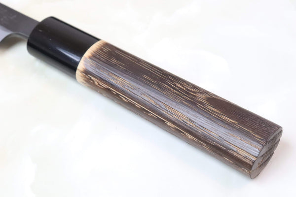 Hinoura Wa Paring Oval Shaped Chestnut Wood Handle Hinoura White Steel No.1 Kurouchi Series Wa Paring 85mm (3.3 Inch, HS1-1)