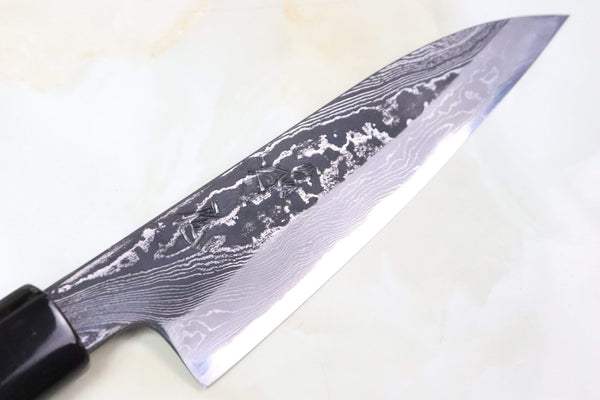 Hinoura Wa Petty Tsukasa Hinoura Custom Knife "Unryu-Mon" Wa Petty 135mm (5.3 Inch, TH-7P, Enjyu Wood Handle with Water Buffalo Horn Ferrule & Butt)