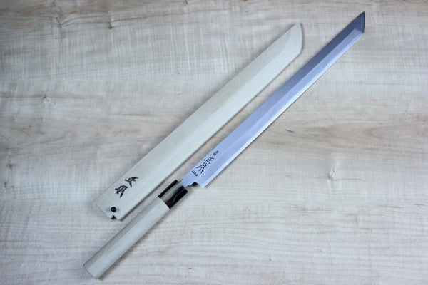 Masamoto KS Series Hon Kasumi White Steel No.2 Sakimaru Takohiki (330mm and 360mm, 2 sizes) - JapaneseChefsKnife.Com