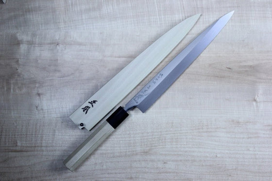 Masamoto HA Series Honyaki Blue Steel No.2 Yanagiba (240mm to 330mm, 4 sizes) - JapaneseChefsKnife.Com