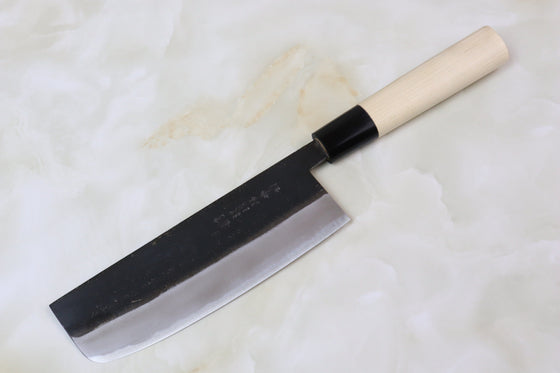 Mizuno Tanrenjo Akitada Hontanren Series Blue Steel No.2 Nakiri 165mm (6.4 inch, GFNA)) - JapaneseChefsKnife.Com