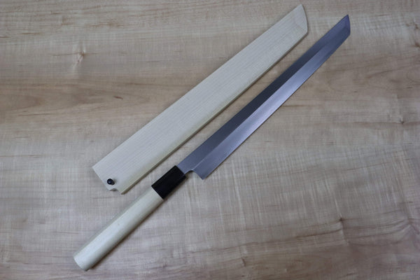 Mizuno Tanrenjo Akitada Ho Kasumi Series White Steel No.2 HK-30 Sakimaru Takohiki 270mm (10.6 inch) - JapaneseChefsKnife.Com