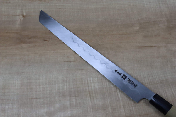 Mizuno Tanrenjo Akitada Honyaki Series White Steel HY-20 Sakimaru Takohiki 270mm (10.6 inch) - JapaneseChefsKnife.Com