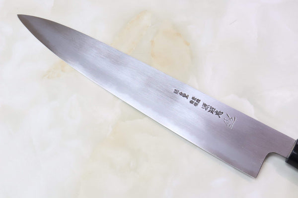 Mizuno Tanrenjo Wa Gyuto Wa Gyuto 240mm (9.4 inch) / D Shaped Magnolia Wooden Handle For Right Hander / Regular (Without Honba-Duke Sharpening Service) Mizuno Tanrenjo Akitada "Special Custom Order "KS-Style"" Ao Hagane DX Blue Steel No.1 Clad Wa Gyuto (D Shaped Magnolia Wooden Handle, AHDKS-1)