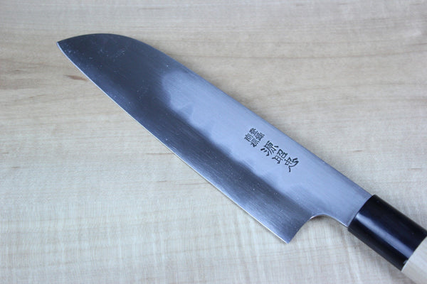 Mizuno Tanrenjo Akitada Honyaki Series White Steel Wa Santoku 180mm (7inch) - JapaneseChefsKnife.Com