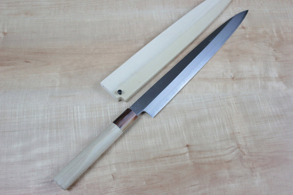 Mizuno Tanrenjo Akitada Hon Kasumi Series White Steel No.2 Yanagiba (180mm to 360mm, 7 sizes) - JapaneseChefsKnife.Com