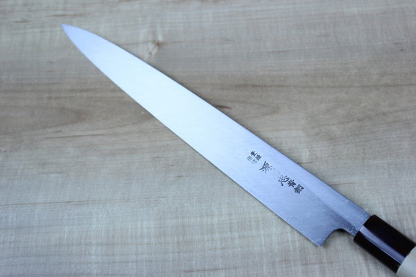 Mizuno Tanrenjo Akitada Hontanren Series Blue Steel No.2 Yanagiba (180mm to 360mm, 7 sizes) - JapaneseChefsKnife.Com