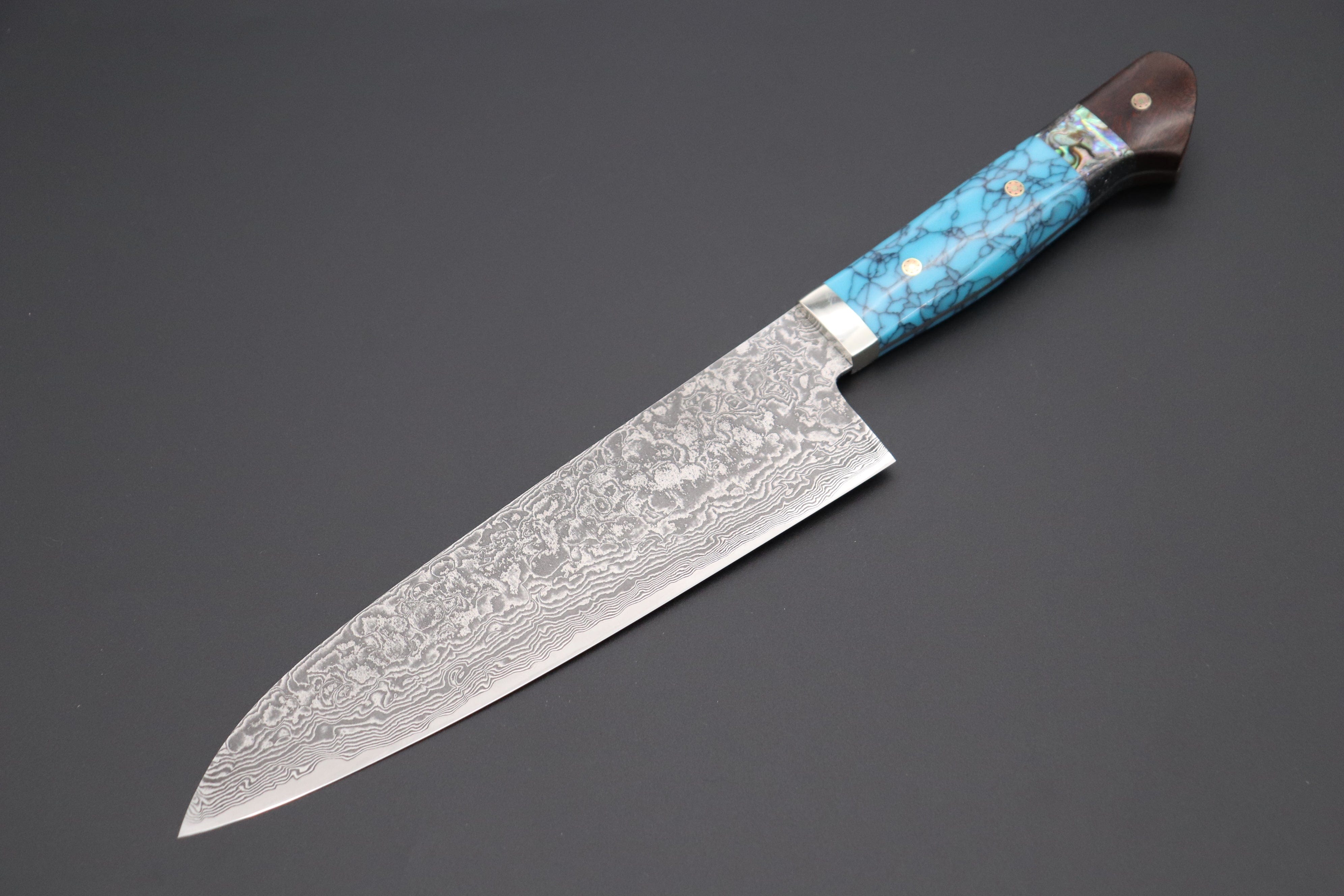 Awabi Gyuto Chef Knife  Abalone Japanese Damascus Steel Chef Knife