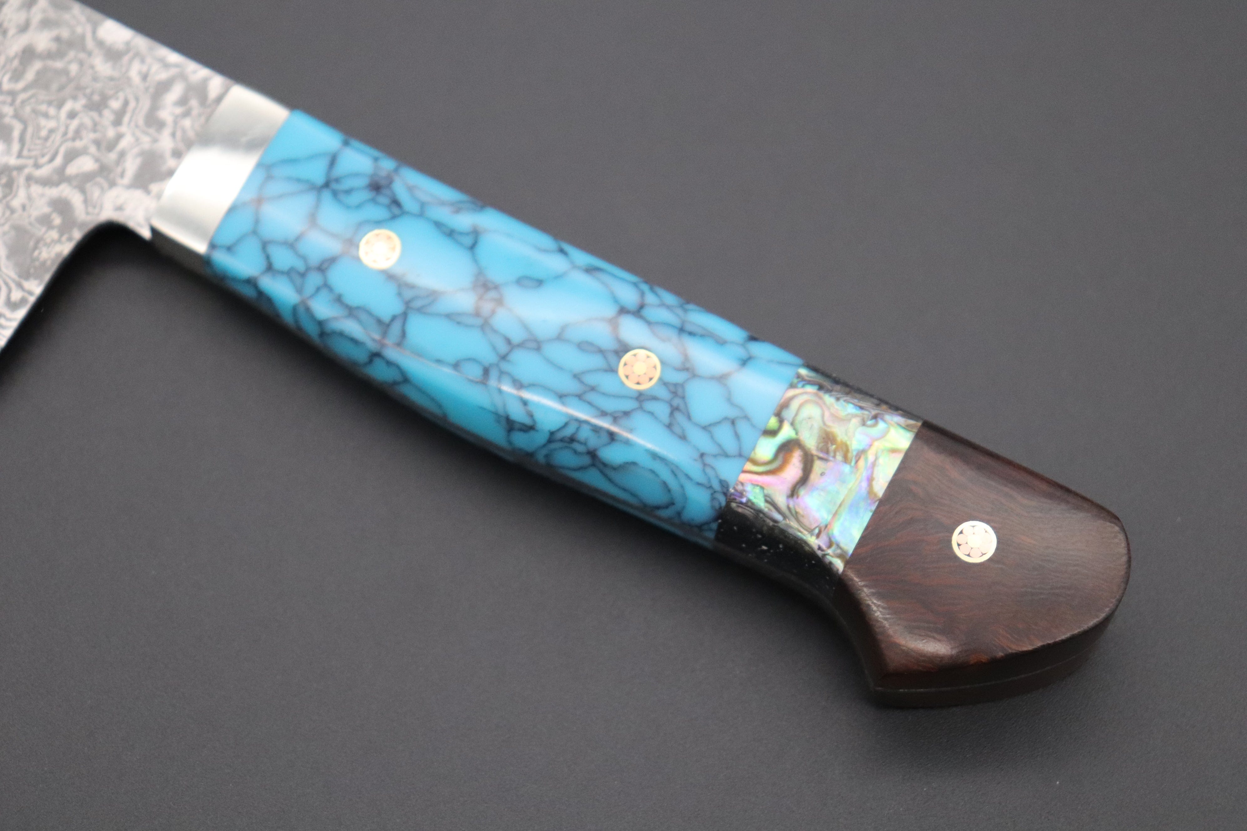 Awabi Gyuto Chef Knife  Abalone Japanese Damascus Steel Chef Knife
