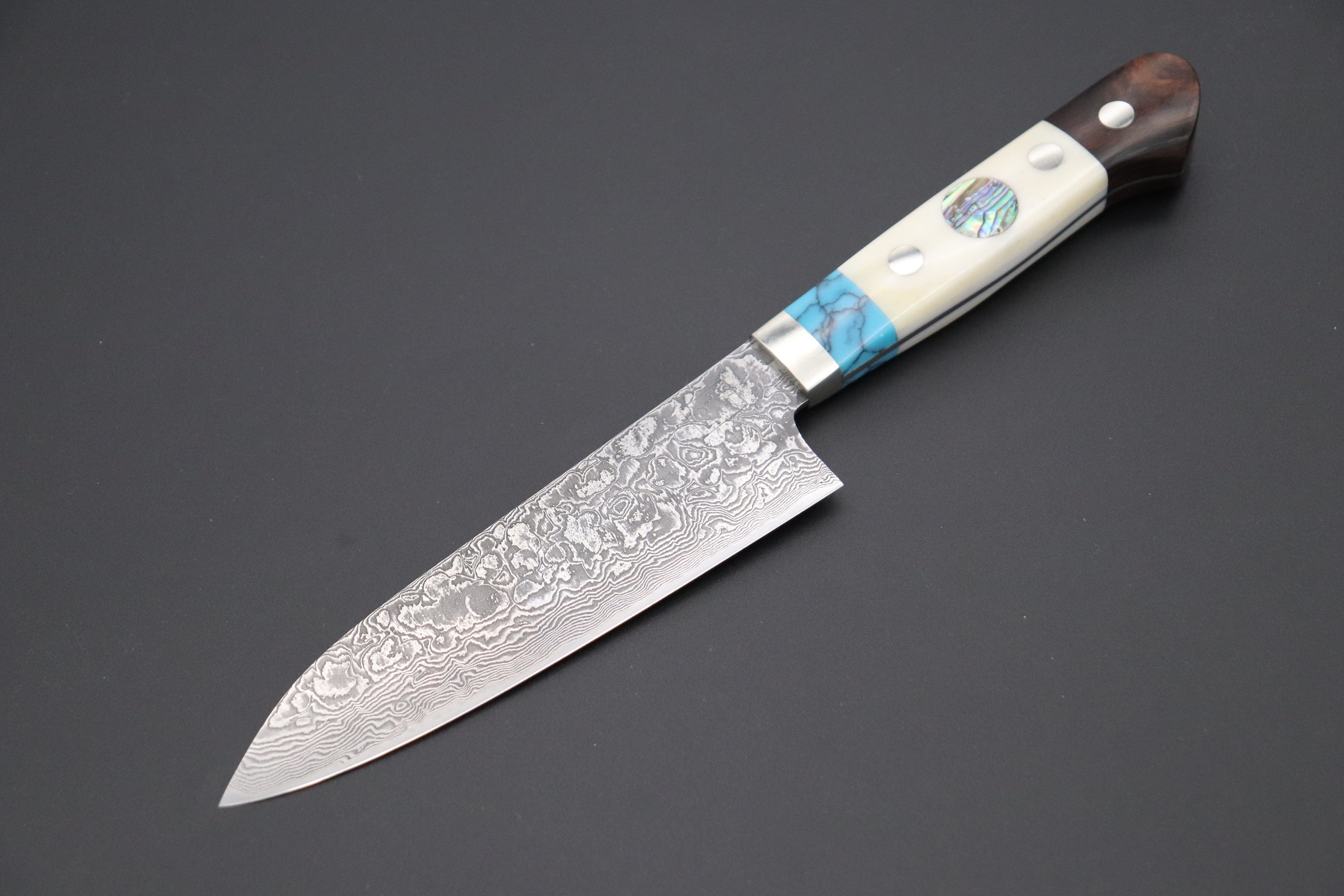  Damascus Pocket Knife Set Mini Chef Tiny Cleaver for