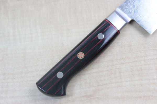 SHIKI 守護神 Guardian Series Gyuto (210mm and 240mm, 2 Sizes, Black Pakka Wood Handle with Red-Stripes) - JapaneseChefsKnife.Com