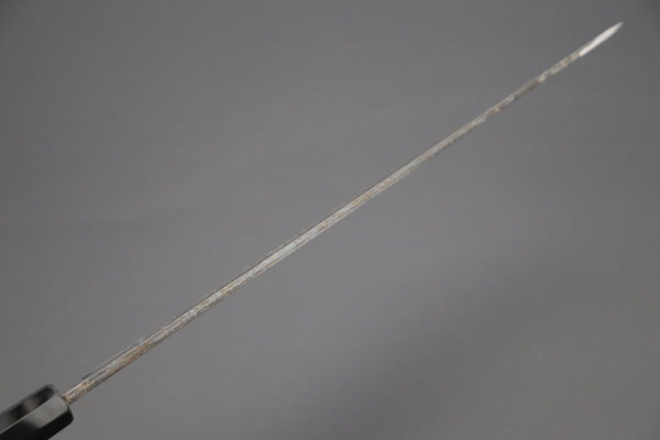 Shirou-Kunimitsu Wa Sujihiki Shirou-Kunimitsu White Steel No.2 Kurouchi Series Special Edition SK-7SP13 Wa Sujihiki 270mm (10.6 Inch, Ocean Blue Color Stabilized Maple Burl Wood Handle)