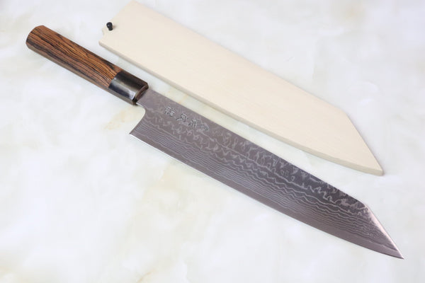 Sukenari ZDP-189 Nickel Damascus Kiritsuke (210mm to 270mm, 3 sizes, Octagonal Bocote Wood Handle))