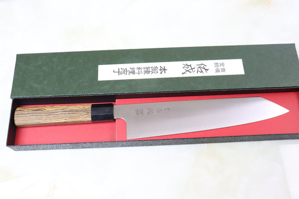 Sukenari ZDP-189 Wa Series Kiritsuke (210mm to 270mm, 3 sizes, Octagonal Bocote Wood Handle with Water Buffalo Horn Ferrule) - JapaneseChefsKnife.Com