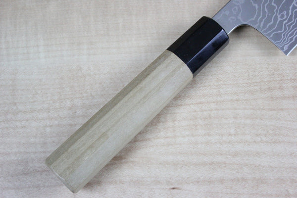 Sukenari Gingami No.3 Nickel Damascus Nakiri 175mm (6.8 inch) - JapaneseChefsKnife.Com