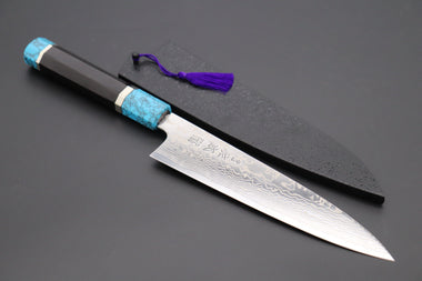 Sukenari Wa Gyuto SCL-253 ZDP189 Wa Gyuto 210mm (8.2 inch) Custom Limited Edition, Sukenari ZDP-189 Nickel Damascus Wa Gyuto 210mm (8.2 inch, SCL-253)