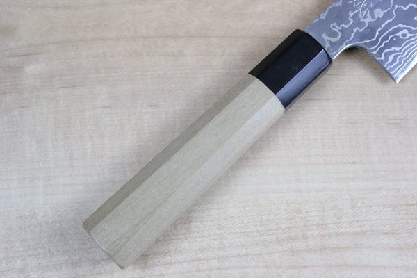Sukenari Wa Gyuto Sukenari Gingami No.3 Nickel Damascus Wa Gyuto (210mm to 270mm, 3 sizes, Octagon Shaped Magnolia Wood Handle)