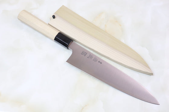 Sukenari ZDP-189 Wa Series Wa Gyuto (210mm to 270mm, 3 sizes, Octagon Shaped Magnolia Wooden Handle) - JapaneseChefsKnife.Com