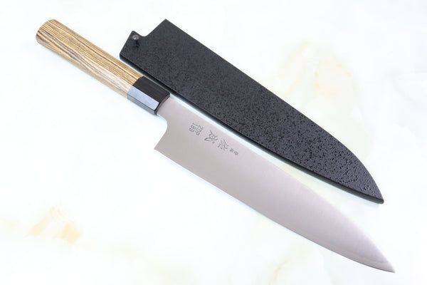 Sukenari ZDP-189 Wa Series Wa Gyuto (210mm to 270mm, 3 sizes, Octagonal Bocote Wood Handle with Water Buffalo Horn Ferrule) - JapaneseChefsKnife.Com