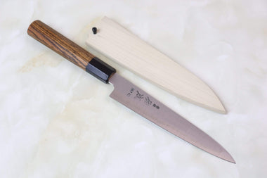 Sukenari Wa Petty HAP-1BB Wa Petty 165mm (6.4 inch, Black Color Water Buffalo Horn Bolster) Sukenari HAP-40 Series Wa Petty 165mm (6.4 inch, Octagonal Bocote Wood Handle with Water Buffalo Horn Ferrule)