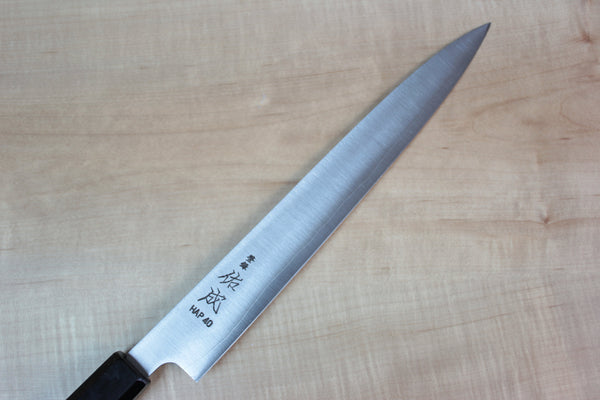 Sukenari HAP-40 Series Wa Sujihiki (240mm and 270mm, 2 sizes, Octagon Shaped Ebonywood Handle Version) - JapaneseChefsKnife.Com