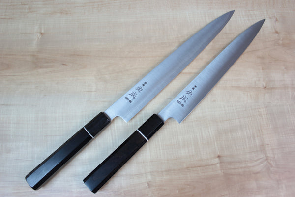 Sukenari HAP-40 Series Wa Sujihiki (240mm and 270mm, 2 sizes, Octagon Shaped Ebonywood Handle Version) - JapaneseChefsKnife.Com
