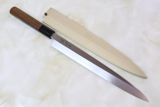 Sukenari VG-10 Series Hon Kasumi Yanagiba (270mm and 300mm, 2 sizes, Octagon Shaped Bocote Wooden Handle))