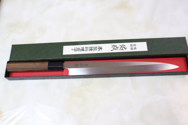 Sukenari VG-10 Series Hon Kasumi Yanagiba (270mm and 300mm, 2 sizes, Octagon Shaped Bocote Wooden Handle))